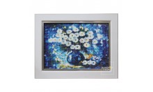 กรอบรูปลูกปัดติดบนผ้า